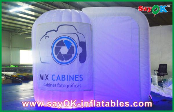 Cheap Inflatable Led Photo Booth Circular Shaped Inflatable Photo Booth Fire-Proof Oxford Cloth for sale