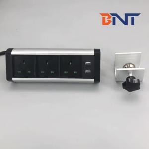 China UK 3 ways electrical clamp on office desk power socket with usb port on sale