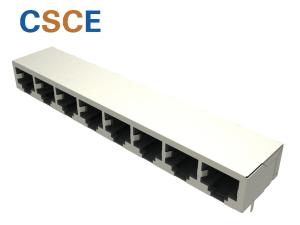 China 1 * 8 Port RJ45 Connector Shielded / Multiple Port 8P8C RJ45 Socket Connection on sale