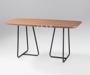 Best Modern Simple Metal Frame Rectangle Wood Dining Table wholesale