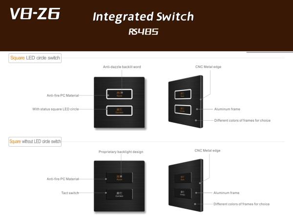 Cheap Push Button Modbus Wall Switch Aluminum Panel Multi Color Tact Switch for sale