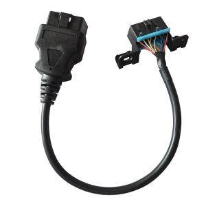 China Length 30cm Black OBD II Connector Cable , 16 Pin Male To Female OBD Wire Harness on sale