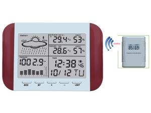 433MHz RF RCC Wireless Weather Station with Digital Alarm Clock Barometer Indoor Outdoor Temperature Humidity MS6145D