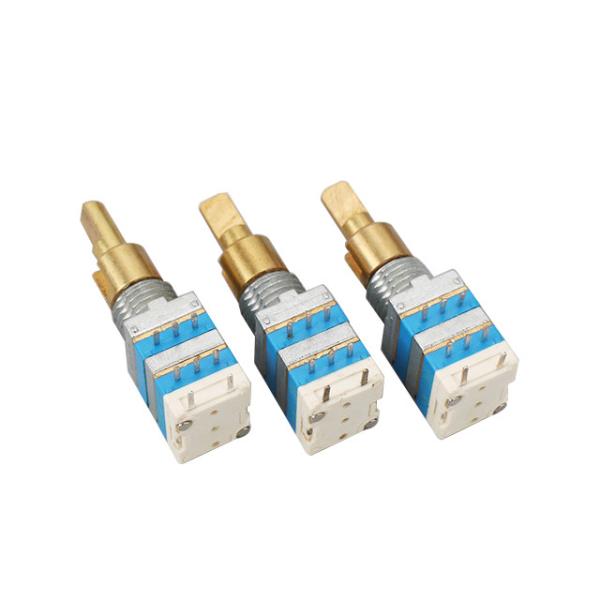 Cheap Biaxial Core Carbon Composition Potentiometer 8mm Moisture Proof Metal Shell for sale