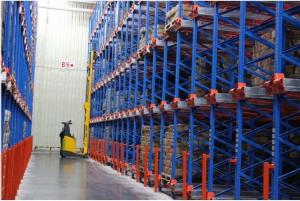 China Food industry pallet shuttle racking system with forklift truck / shuttle machines on sale