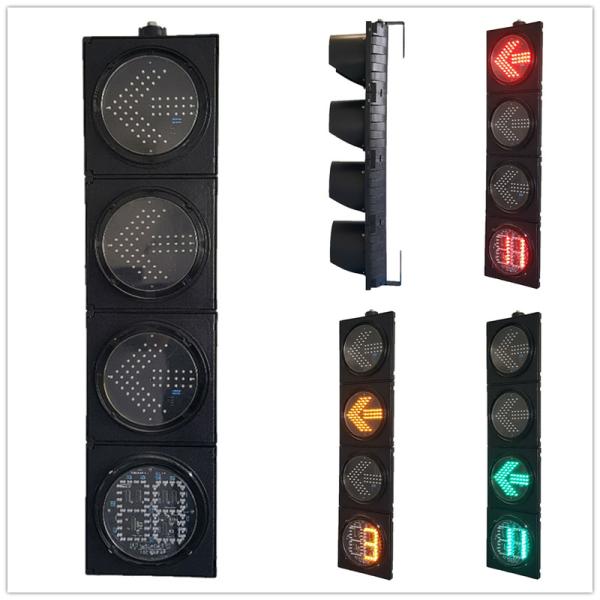 Cheap 200MM 4-Aspect RYG Left Arrow With Countdown Timer Road Traffic Light for sale