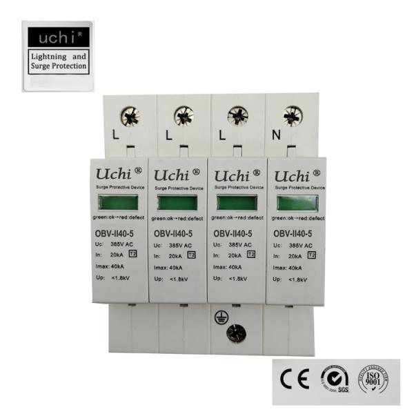 Cheap 4 Pole AC 40kA Voltage Limiting SPD Surge Protector for sale