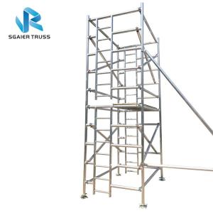 China 8m Height Folding Scaffold Ladder , Lightweight Aluminum Scaffold Platform on sale
