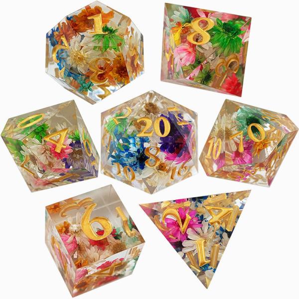 Cheap Multipurpose Polyhedral Resin Dice , Portable Handmade Sharp Edge Dice for sale