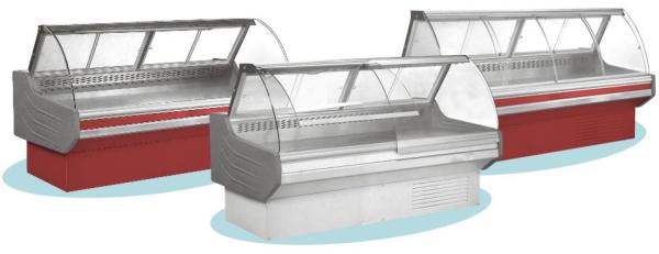 Cheap Open Front Deli Display Refrigerator Red Light For Butcher for sale