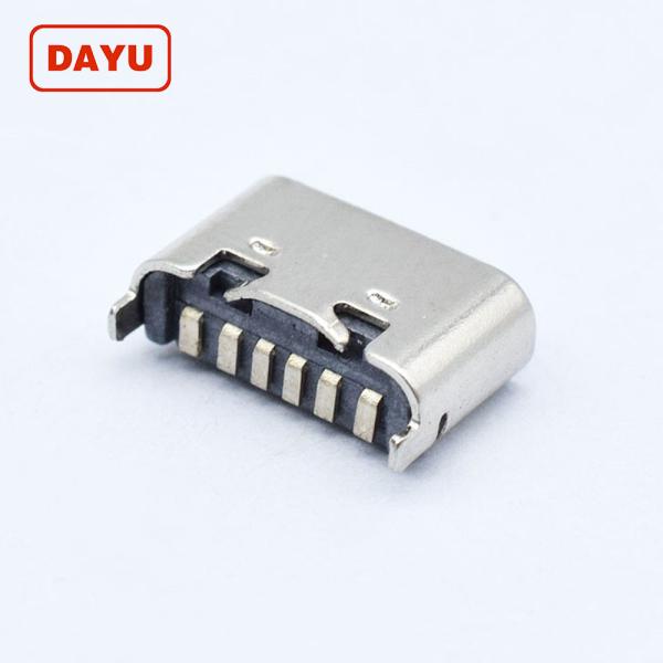 Cheap 6 Pin USB C Female Connector Plug Jack With Charge / Data Function for sale
