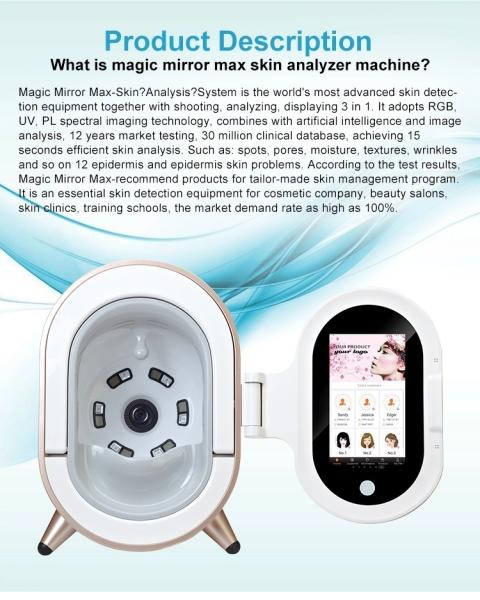 Cheap ABS Material Skin Scanner Analysis 3D Magic Mirror with Pad Andriod System for sale