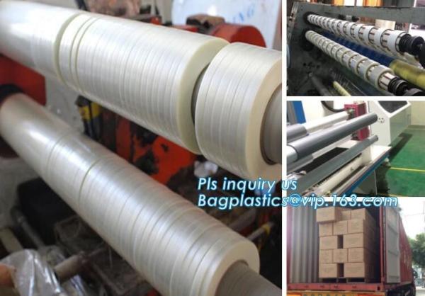 Cheap fiber reinforced filament tape,filament adhesive fibreglass mesh tape,Self Adhesive Bi-directional Filament Tape bagease for sale