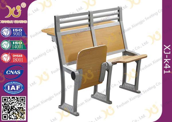 Cheap Aluminium Frame Floor Mounded Classroom Desk And Chair Set For Students With Book Net for sale