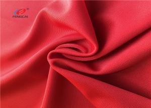 Swimming Stretch Polyester Spandex Fabric , Red Color Polyester Lycra Fabric
