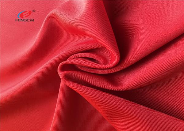 Cheap Swimming Stretch Polyester Spandex Fabric , Red Color Polyester Lycra Fabric for sale