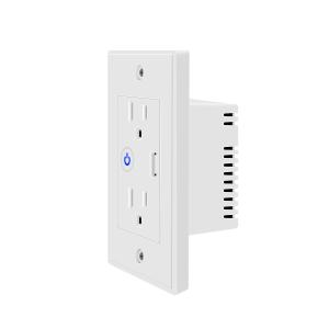 Us Abs Fireproof Material Valley No Hub Required Tuya Wifi Smart Usb Wall Socket Compatible With Google&Alexa