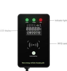 5 Gears Shift LED Screen Wall Mounted EV Charging Station Adjustable Current