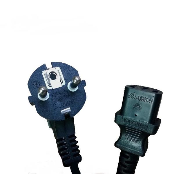 Cheap VDE approved C13 power supply cord, European schuko cord set for sale
