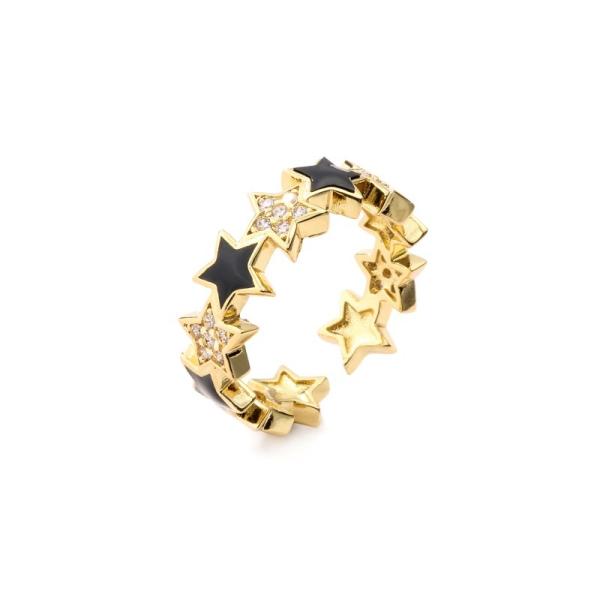Cheap Open 14k Gold Star Ring Adjustable CZ Cubic Zircon Custom for sale
