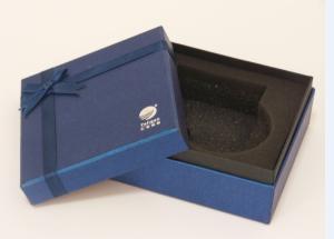 China Custom Printing Gift Box Packaging With Black Color EVA Spong Inlay Ribbon on sale