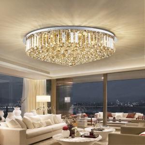China Luxury Indoor Living Room Led Crystal Ceiling Light E14 Light Souece on sale