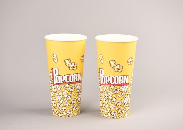 Cheap Food Safe Custom Printed Popcorn Buckets With Single / Double PE Coated for sale