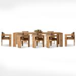 Nordic Teak Wood Garden Dining Table And Chairs Set