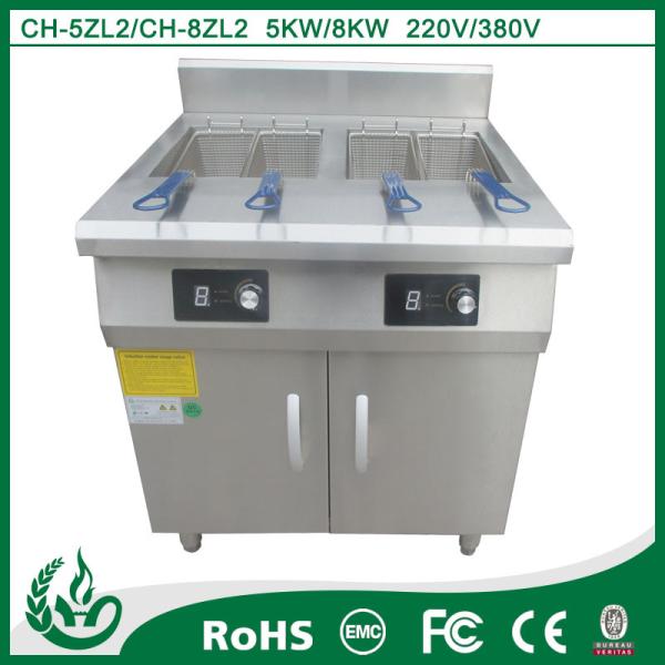 Cheap Double tank two basket stainless steel Induction heating deep fryer for sale