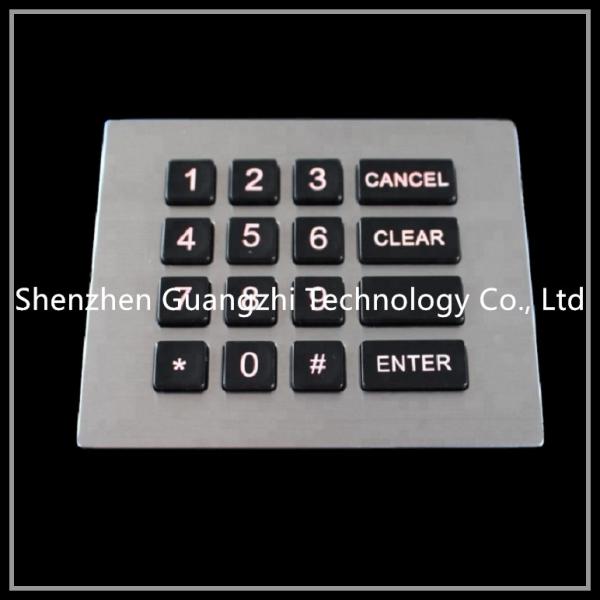 Cheap Flush Mount Backlit Numeric Keyboard , Metal Atm Machine Number Pad for sale