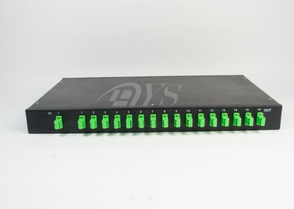 Cheap SC/APC 1*16 PLC Optical Fiber Splitter Rack Mount Box Low Excess Loss for sale