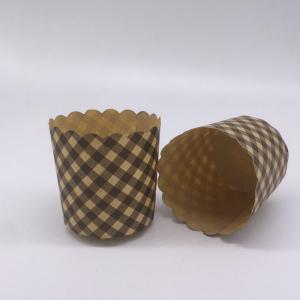 Best Retro Style Cupcake Baking Cups Brown Cupcake Holders Round Shape With Rolled Edge  wholesale