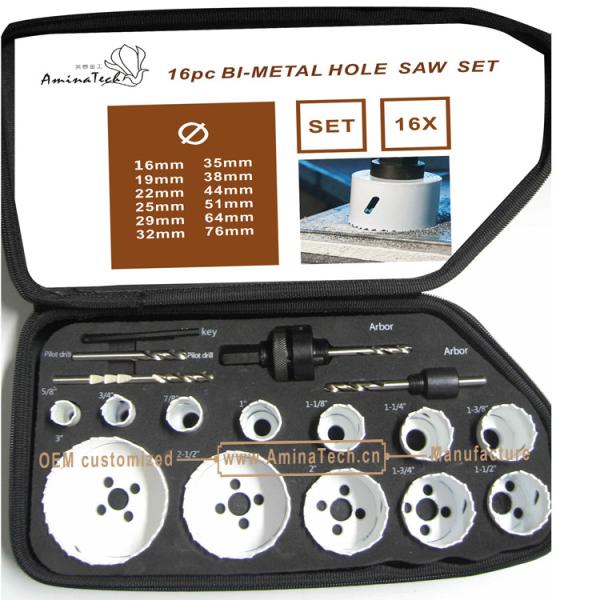 Cheap 16PC Bi-Metal Hole Saw Kit,Power Tools,Drill Bits for sale