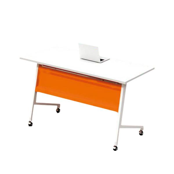 Cheap Orange Folding Training Table Office Multi Person Metal Leg for sale