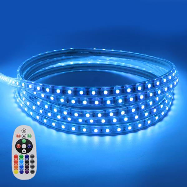 Cheap 110V Remote Control Smart LED Rope Lights , Dimmable Smd LED Flexible Strips 5050 for sale