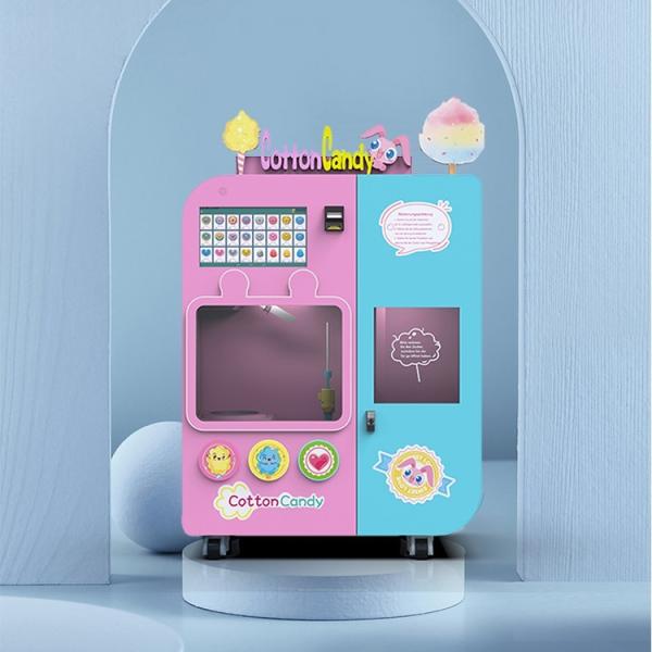 Cheap Multiple Color Fairy Floss Vending Machine Self Service Pink Blue for sale