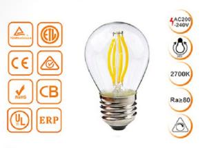 China 4W G45 Dimmable Filament Decorative LED Bulbs With Golden / Clear Glass on sale