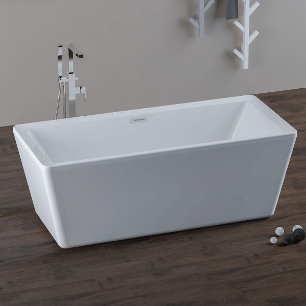 Cheap Durable Acrylic Square Freestanding Bathtub 3D Model Larger Space for sale