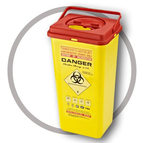 Cheap 5 Litre Sharps disposal container, Sliding Lid, Red,Sharps Container  | WinnerCare for sale