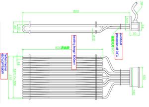 480V 600mm Multi Tube  Immersion Heater , Industrial Immersion Heater Vertical