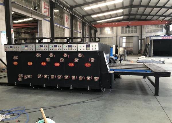 Cheap Semi Auto Flexo Printer Slotter Die Cutter Chain Feeder Four Colors Cardboard for sale