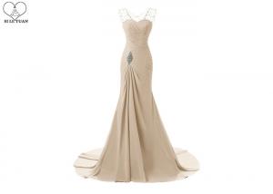 Best Sleeveless Plus Size Ball Gowns / Long Tail Chiffon Evening Gowns For Pleating wholesale