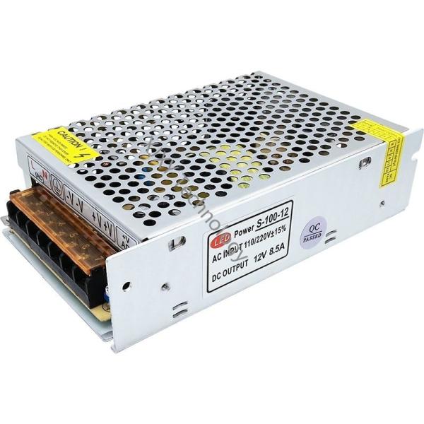 Cheap Light Box LED Power Supply Transformer 12V 100W 8.5A Aluminium Constant Voltage for sale