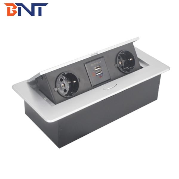 Cheap Hidden Table Type Pop Up Germany Power Socket Outlet with  USB charge socket 2.1A for sale
