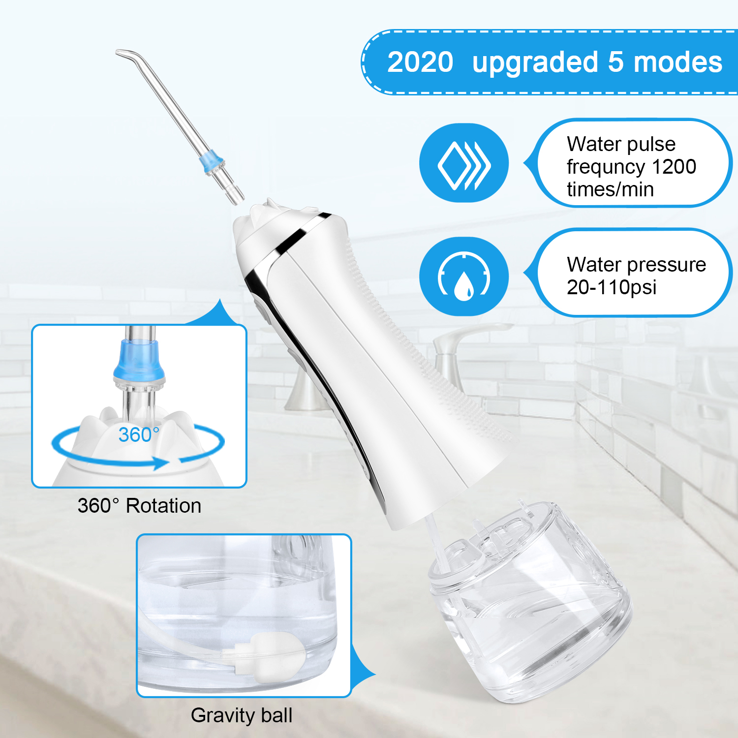 Usb Electric Dental Cleaning Water Jet , Ultra Professional Water Flosser