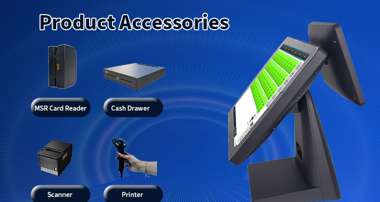 Modern Restaurant POS System with Second Customer Display and 64G/128G/256G SSD Storage