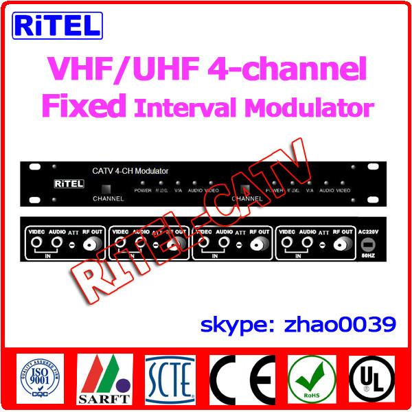 4 channel VHF/UHF Agile Interval AV Converter/Modulator for Hospital/community