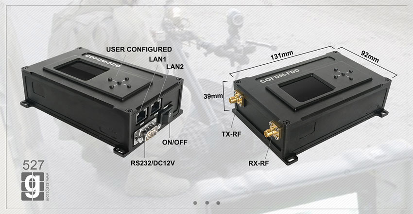 Wireless Video COFDM IP Transmitter With 2W RF Power Up To 50km