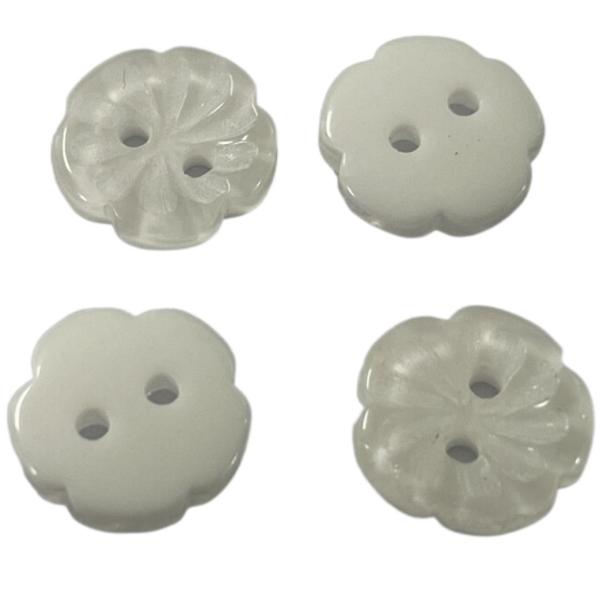 Cheap Pearl Effect Plastic Flower Buttons With Chalk Back Off White Color In 16L For Sewing for sale