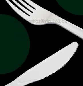 China Biodegradable plastic cutlery/knife/spoon/fork, cutlery/Dinnerware spoon/fork/knife, BPI SGS factory dinnerware cutlery on sale